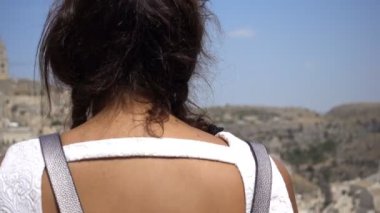 turist fotoğrafçı ile smartphone Matera yaz