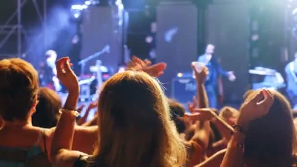 Аудиторії Концерті Час Плескаючи Руки Серпня 2017 Тревізо Італія — стокове відео