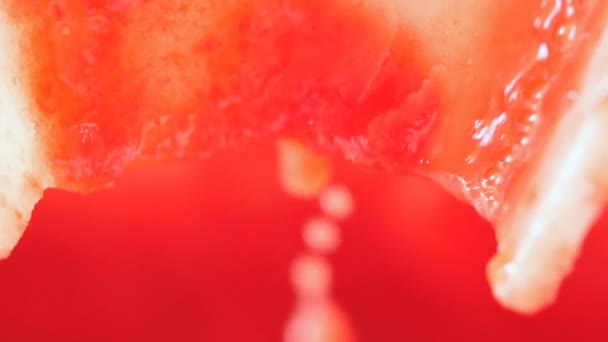 トマトの果肉が流れてスローモーション — ストック動画