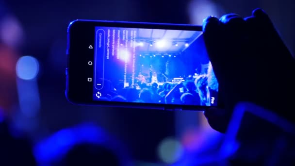 Treviso Olaszország 2017 Augusztus Élő Koncert Smartphone — Stock videók