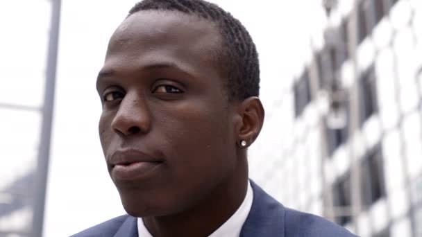 Szép Fekete Afrikai Üzletember — Stock videók