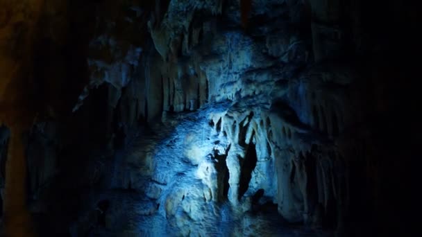 Gyönyörű Kilátás Világítás Barlang Grotte Castellana Olaszország — Stock videók