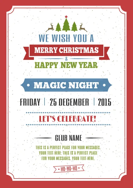 Merry Christmas party poster. Happy New Year.