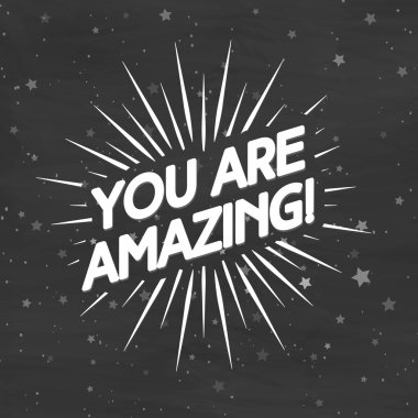 Sunburst sihirli yıldızlar arka plan üzerinde şaşırtıcı etiketi vardır. Vektör çizim