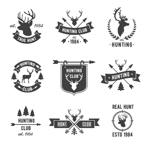 Hunter club logo set. — Stockový vektor
