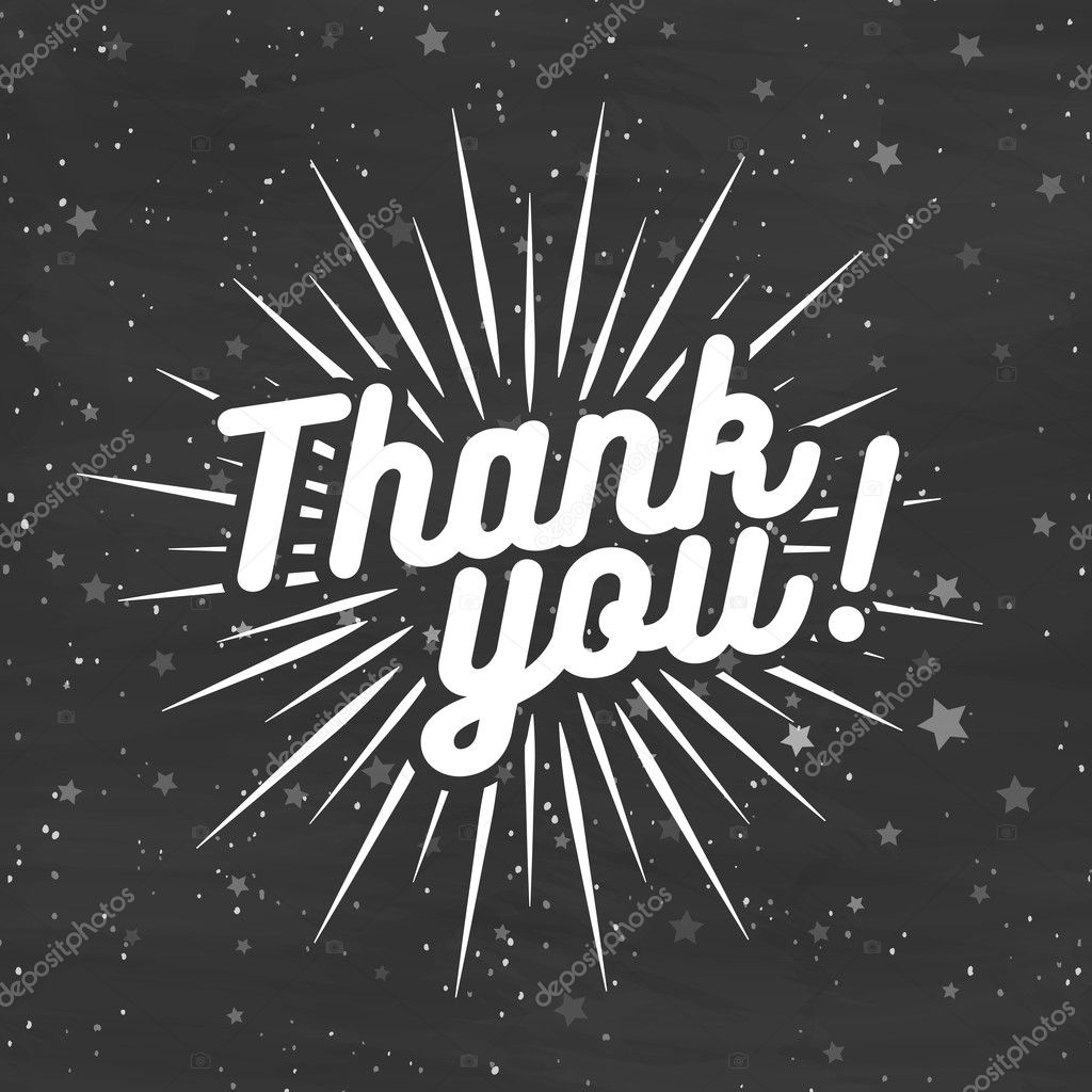 Thank you card on black background with stars. Vector Illustration Stock  Vector Image by ©VI6277 #127060582