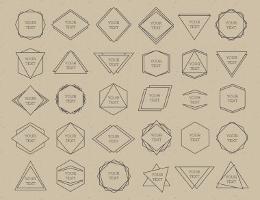 Kare siyah çizgi izole logo üzerinde kahverengi arka plan belirleme.