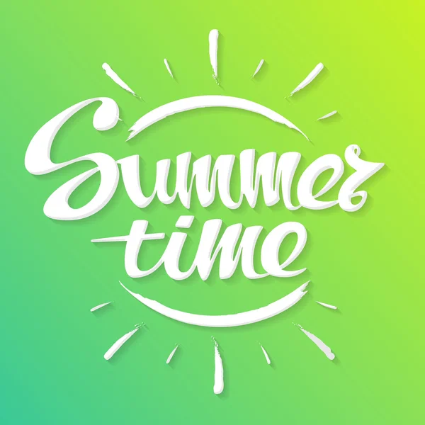 Summer time background. Hand lettering typography poster. — Διανυσματικό Αρχείο