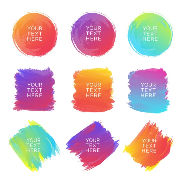 Hand-drawn watercolor brush strokes set of different shapes and colors isolated on a white background. Watercolor vector background. Vector Illustration — Stock Vector