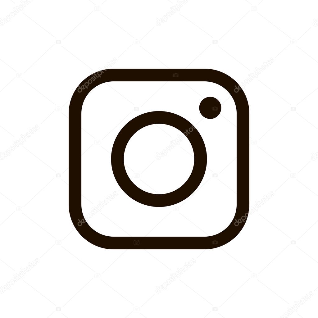 New Instagram Logo Black Color Isolated On White Background For