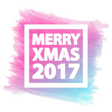 Suluboya tabelada neşeli Noel ile yılbaşı tebrik kartı 