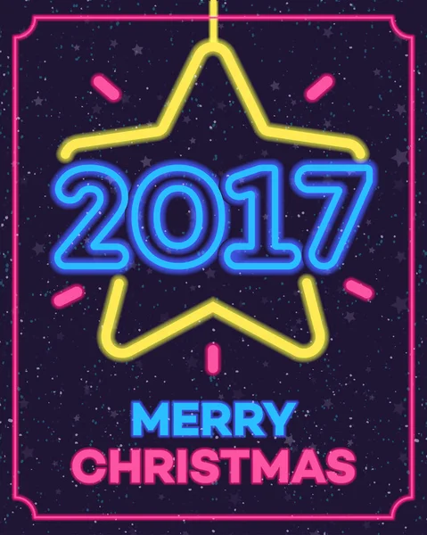 Noel tebrik kartı neon tarzı