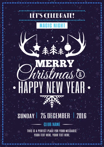 Merry Christmas poster neon style