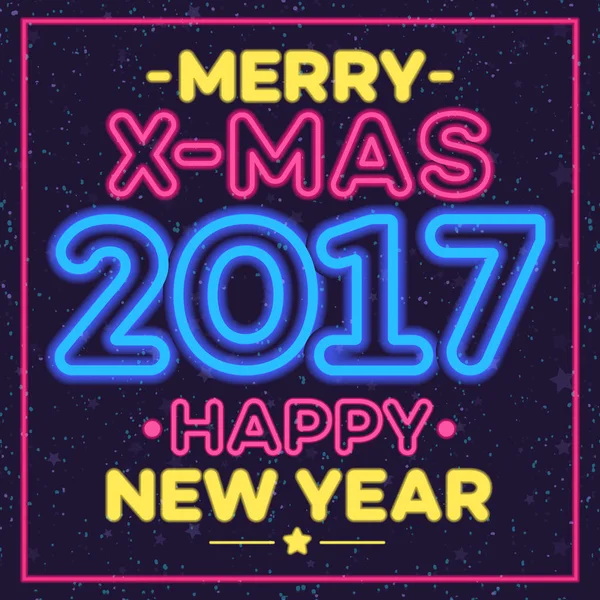 Noel tebrik kartı neon tarzı