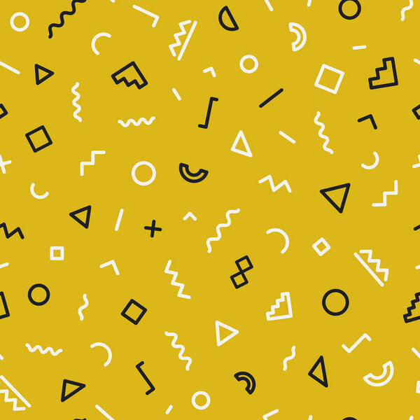 Мемфис плавный рисунок на золотом фоне
.