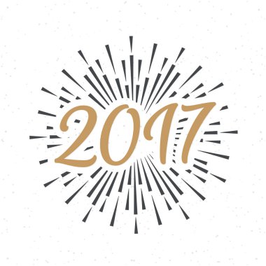 İşaret ve sunburst kar tatil arka plan üzerinde oluşan Noel etiketli Noel tebrik kartı. Noel amblemi. Noel dekorasyon öğesi. Yeni Yılınız Kutlu Olsun. Vektör çizim