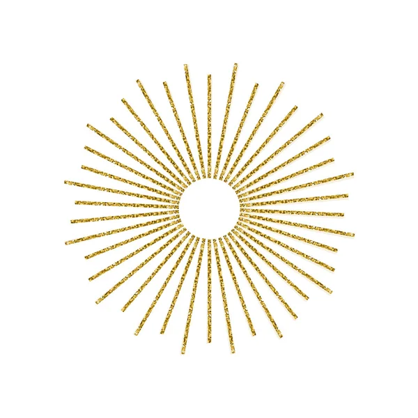 Sunburst altın parıltı beyaz arka plan üzerinde izole etkisi. Logo, etiketleri ve rozetleri için ışık yıldız patlaması kullanın. Vektör çizim