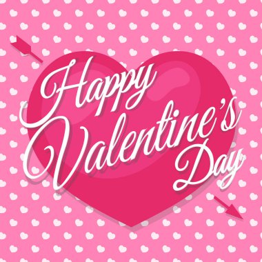 Mutlu Sevgililer günü kartı güzel yazı tipografi ile sevimli kalp özgeçmişlerine isterdim. Tatil dekorasyon öğesi. Vektör çizim