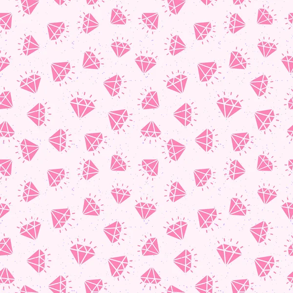 Patrón de diamante sin costuras de color rosa sobre fondo blanco para usar su trabajo de diseño. Elemento decorativo. Ilustración vectorial — Vector de stock