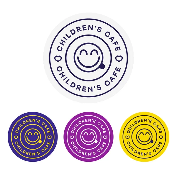 Logotipo de café para niños para el diseño de identidad corporativa. Restaurante café set tarjeta, volante, menú, paquete, conjunto de diseño uniforme. vector de stock — Vector de stock