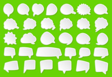 Konuşma balonları gölge ile etiketleri renk arka plan (beyaz set ayarla)