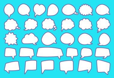 Konuşma balonları etiketleri renk arka plan (beyaz set) ayarlayın. Vektör çizim