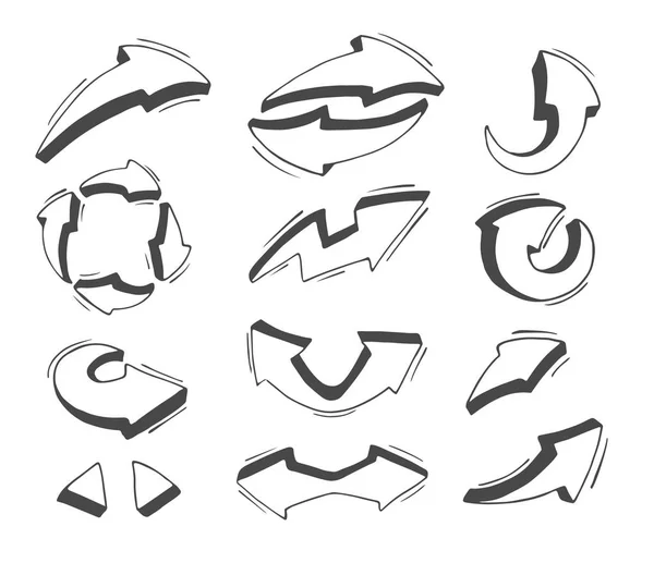 Set di frecce mano disegnare isolato su sfondo bianco per il vostro business — Vettoriale Stock