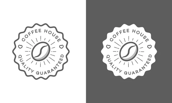 Conjunto de logotipo de la cafetería aislado sobre fondo blanco y negro — Vector de stock