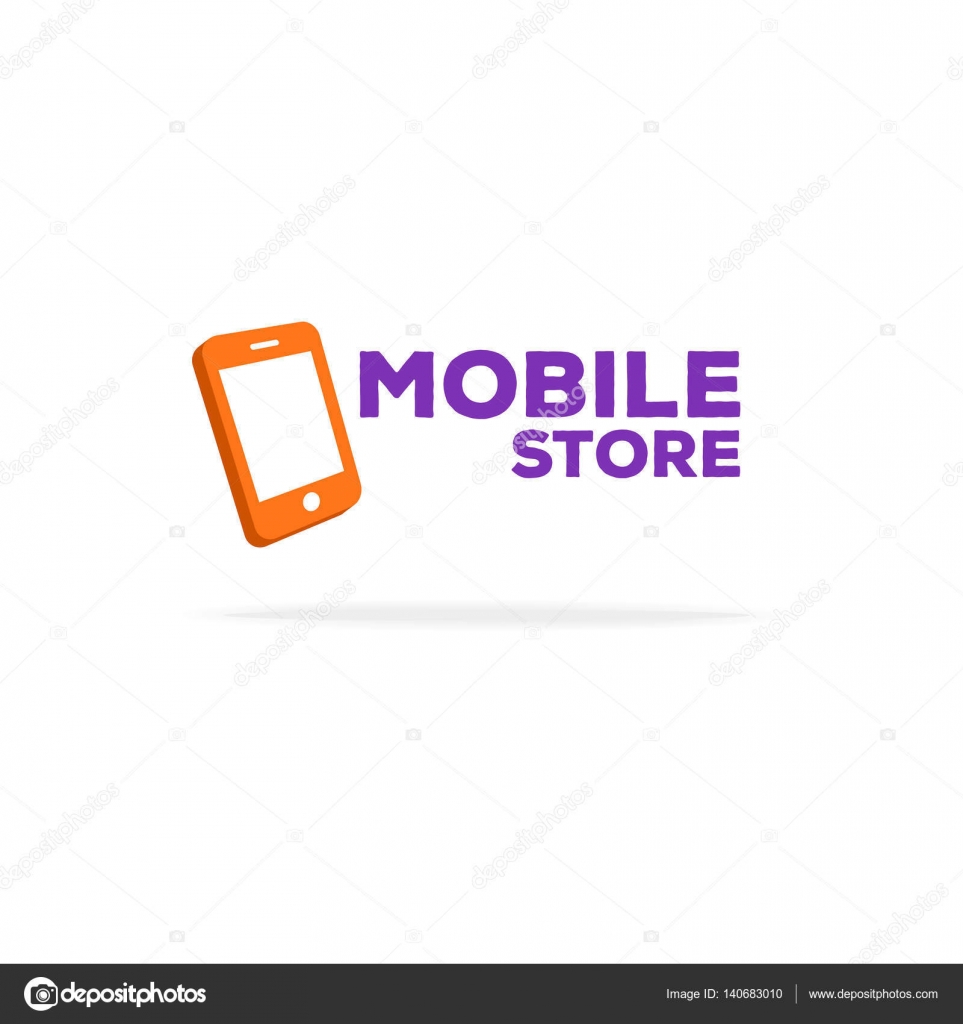 Mobile store logo template with phone Stock Vector Image by ©VI6277  #140683010