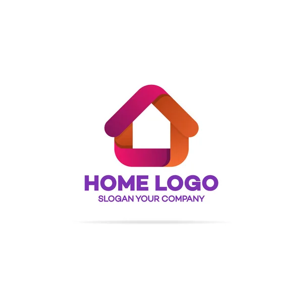 Home logotipo cor de laranja e vermelho —  Vetores de Stock