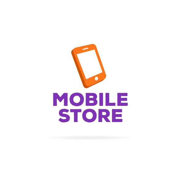 Cep logo şablonu turuncu telefon ile saklamak