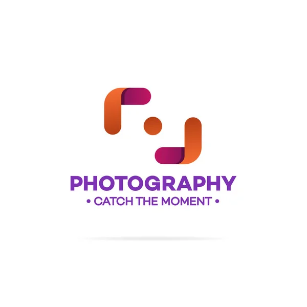 Photography logo orange and red color — Stock Vector