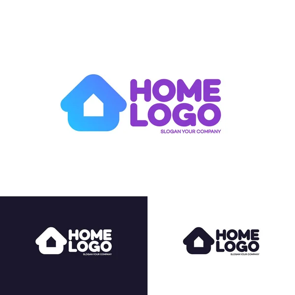Home logo set isolated on background — Stock Vector