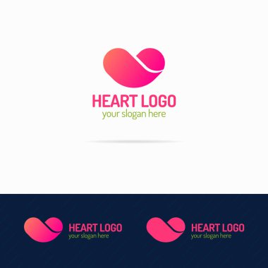 Kalıp çizmek özgeçmişlerine izole kalp logosu ayarla.