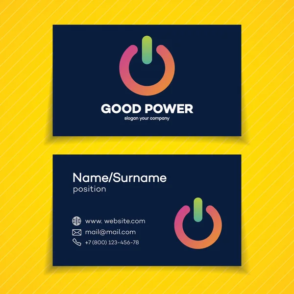Business card with power logo — Stock Vector