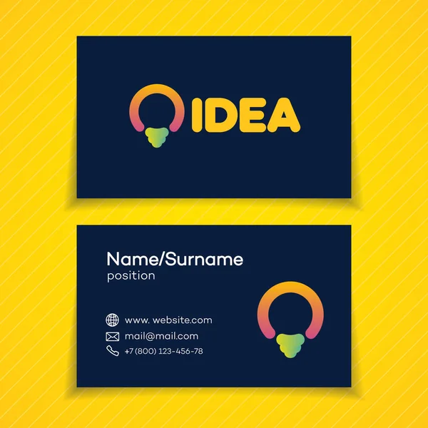 Business card with idea logo — Stock Vector