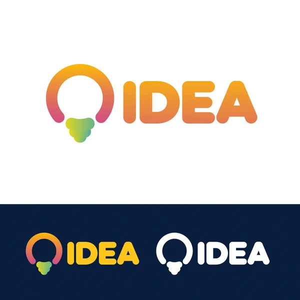 Logotipo de ideia com lâmpada —  Vetores de Stock