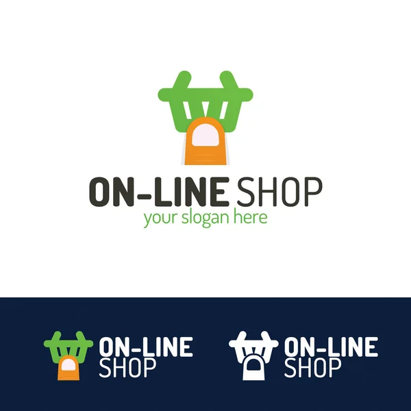 On line shop logo set — Stock Vector
