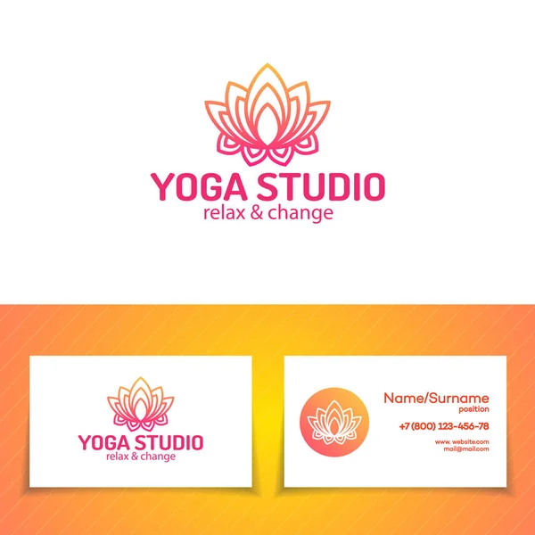 Ensemble logo studio de yoga — Image vectorielle