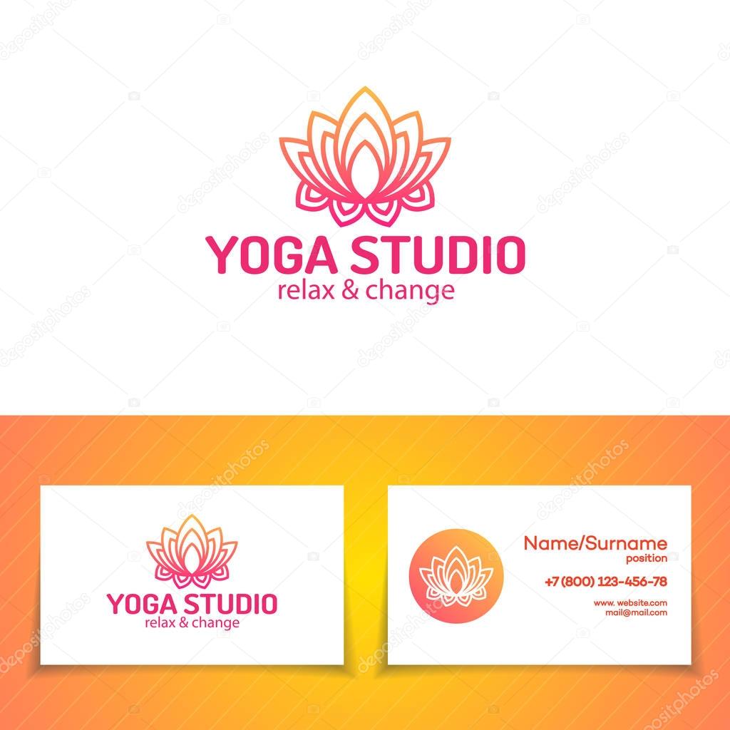 Yoga studio logo koymak — Stok Vektör © VI6277 #142687807