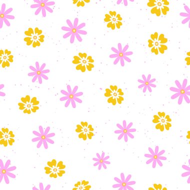 Çiçek desen beyaz arka plan üzerinde sorunsuz