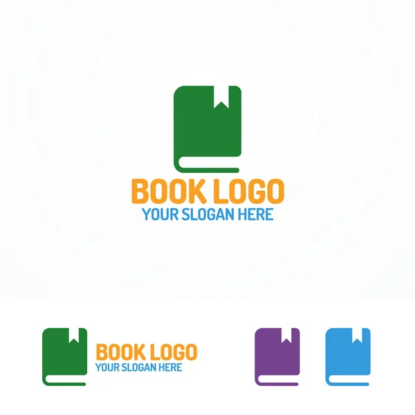 Book logo set different color — Stock Vector