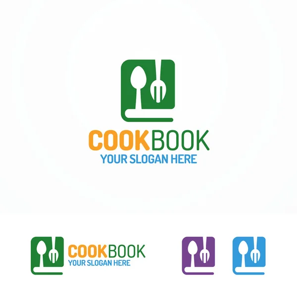 Livre de cuisine logo définir une couleur différente — Image vectorielle