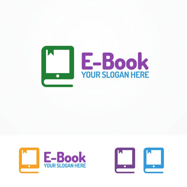 E-book logo set isolated on white background — Stock Vector
