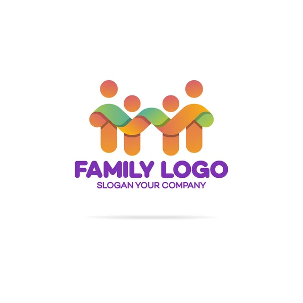 Family logo consisting of simple figures — Stock Vector