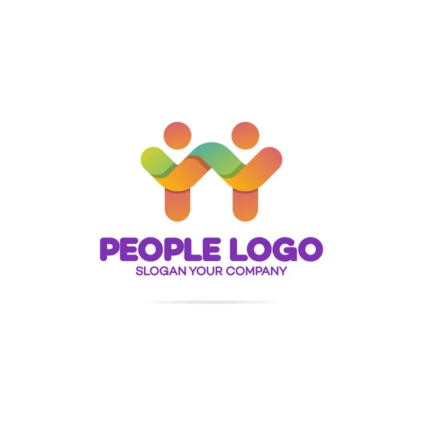 Wsparcie wspólnotowe logo składające się jako dwie osoby — Wektor stockowy