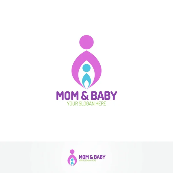 Mom and baby logo — Stock Vector