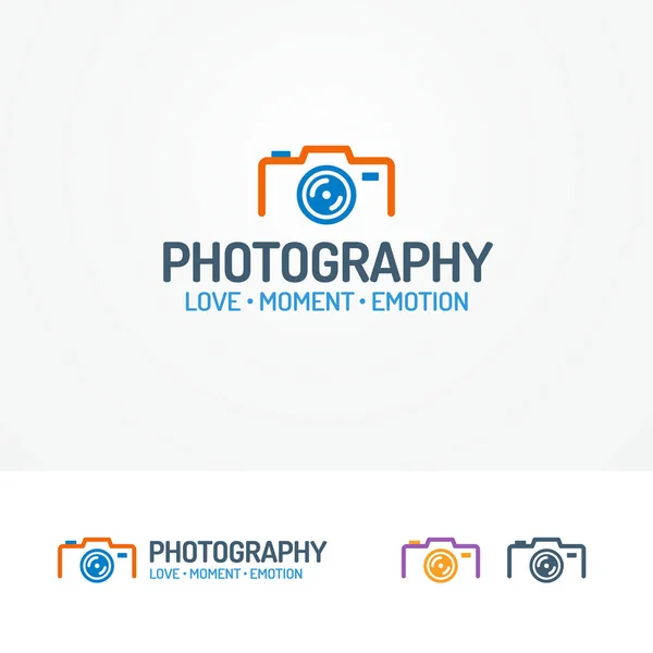 Fotoğraf logo photocamera ile ayarla — Stok Vektör