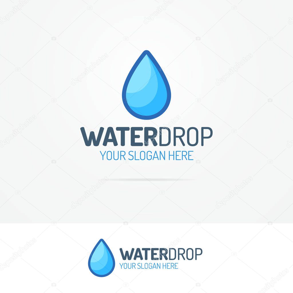 Water drop logo isolated on white background