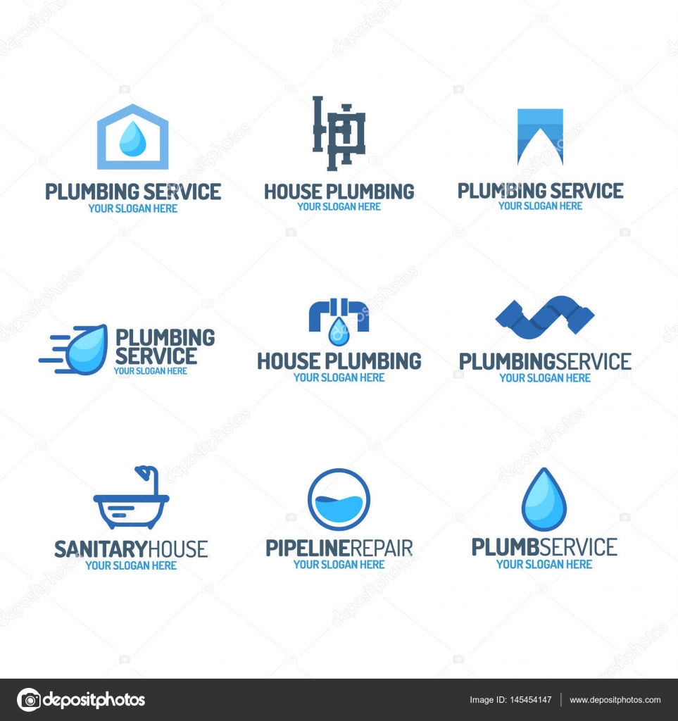 Image vectorielle Service de plomberie logo ensemble style de couleur par  ©VI6277 - 145454147, image size:963x1024